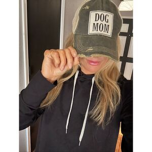 Dog Mom Ball Cap Distressed Adjustable Hat